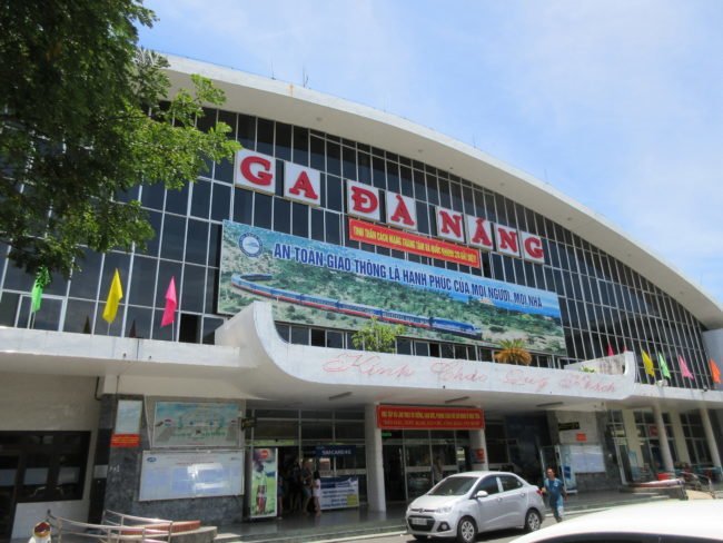 Railway station for journey from central Vietnam to Saigon