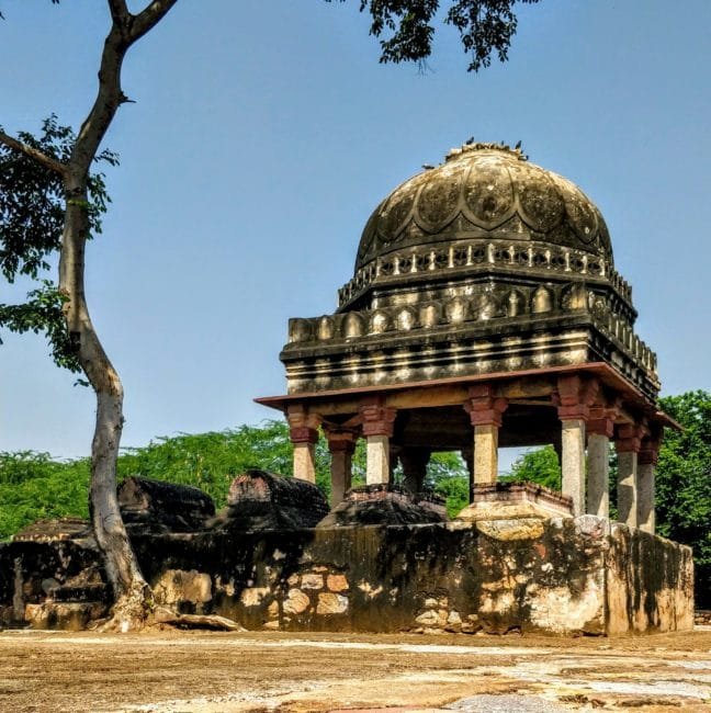A Colonnaded Tomb at Mehrauli Archaeological Park Delhi, India