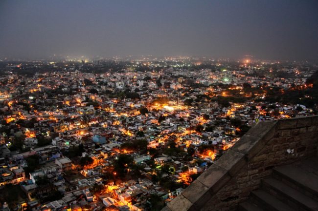 Night lights of the Gwalior City