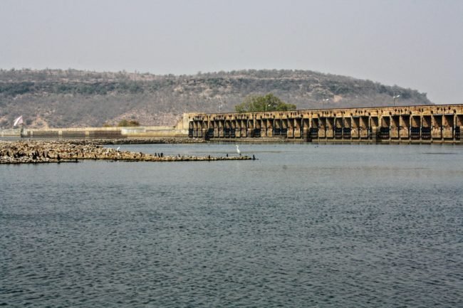 Lake full of water at the Tigra Dam Gwalior Madhya Pradesh
