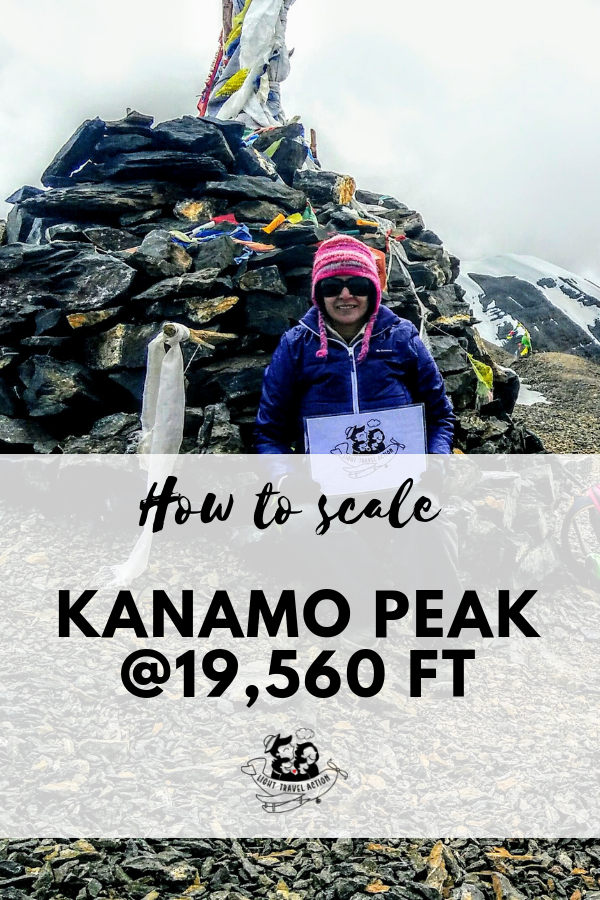 Author sitting atop the Snow covered Kanamo peak trek at 19600 feet in Spiti, Himachal Pradesh, India