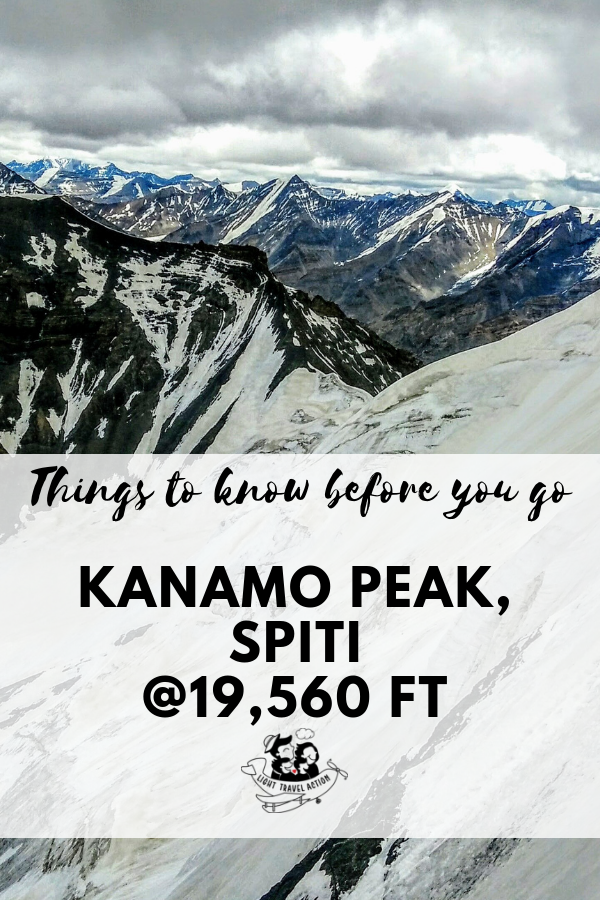 Snow covered Kanamo peak trek at 19600 feet in Spiti, Himachal Pradesh, India