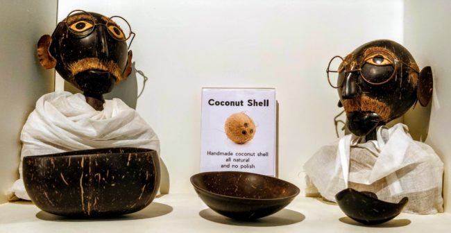 Gandhi Idol made of coconut for sale in Museum of Goa (MOG) in Goa, India