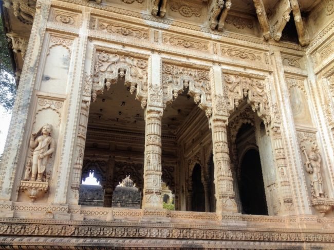 17th-18th century carved arches of Maratha temple in Deo Bagh Gwalior Madhya Pradesh India