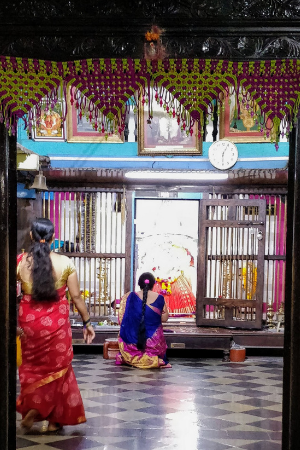 The Goddess Somjai in Shrivardhan beach in konkan, Maharashtra, combines in herself four deities, namely Shiva, Bhavani, Vasuki, and Nandi.