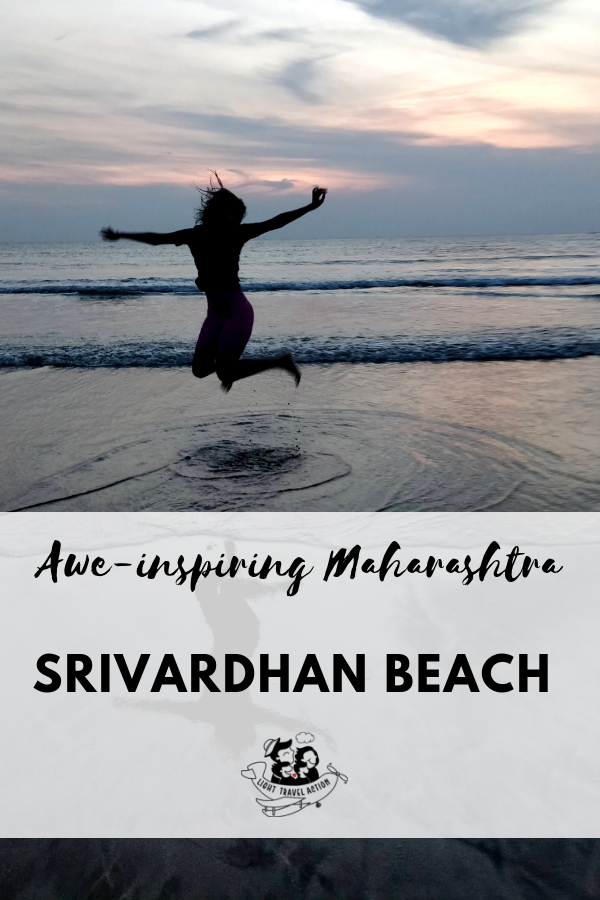 Kids jump with joy at the srivardhan beach in Raigad district in Konkan area of Maharashtra India. The Offbeat Shrivardhan Beach is a pristine beach located in Raigad district of Maharashtra. Read about the awesome places to visit near shrivardhan beach, diveagar beach, harihareshwar beach including water sports.