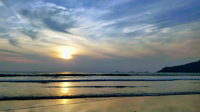 Sun sets in the Arabian Sea by the Shrivardhan Beach in Konkan, Maharashtra, India. Read more about breathtakingly beautiful tourist places in India that you must visit before you die
