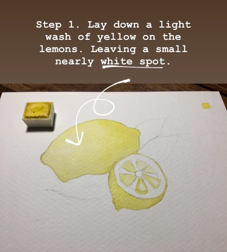 A pencil sketch of two lemons and 3 leaves.Step-by-step watercolor lemons and 3 leaves.Looking to hone your painting skills but don't know how to paint or what to paint?Water colour painting of one full lemon & one half cut lemon with three leaves with shade card.Click to see a bunch of Easy Painting Ideas that you can totallyDIY.This step by step water colour painting tutorial is super easy!Learn with step-by-step picture directions #lighttravelaction #easypaintings #easypaintingsforbeginners 