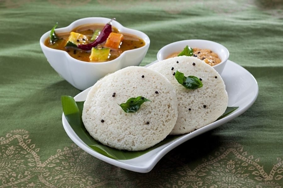 Indian Food Idli Sambar Chutney