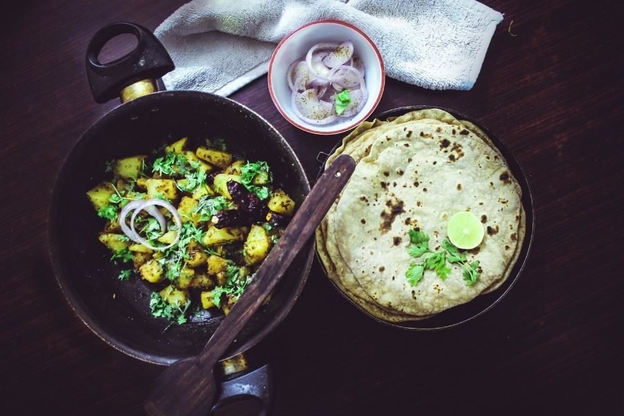 Indian food Roti Sabzi