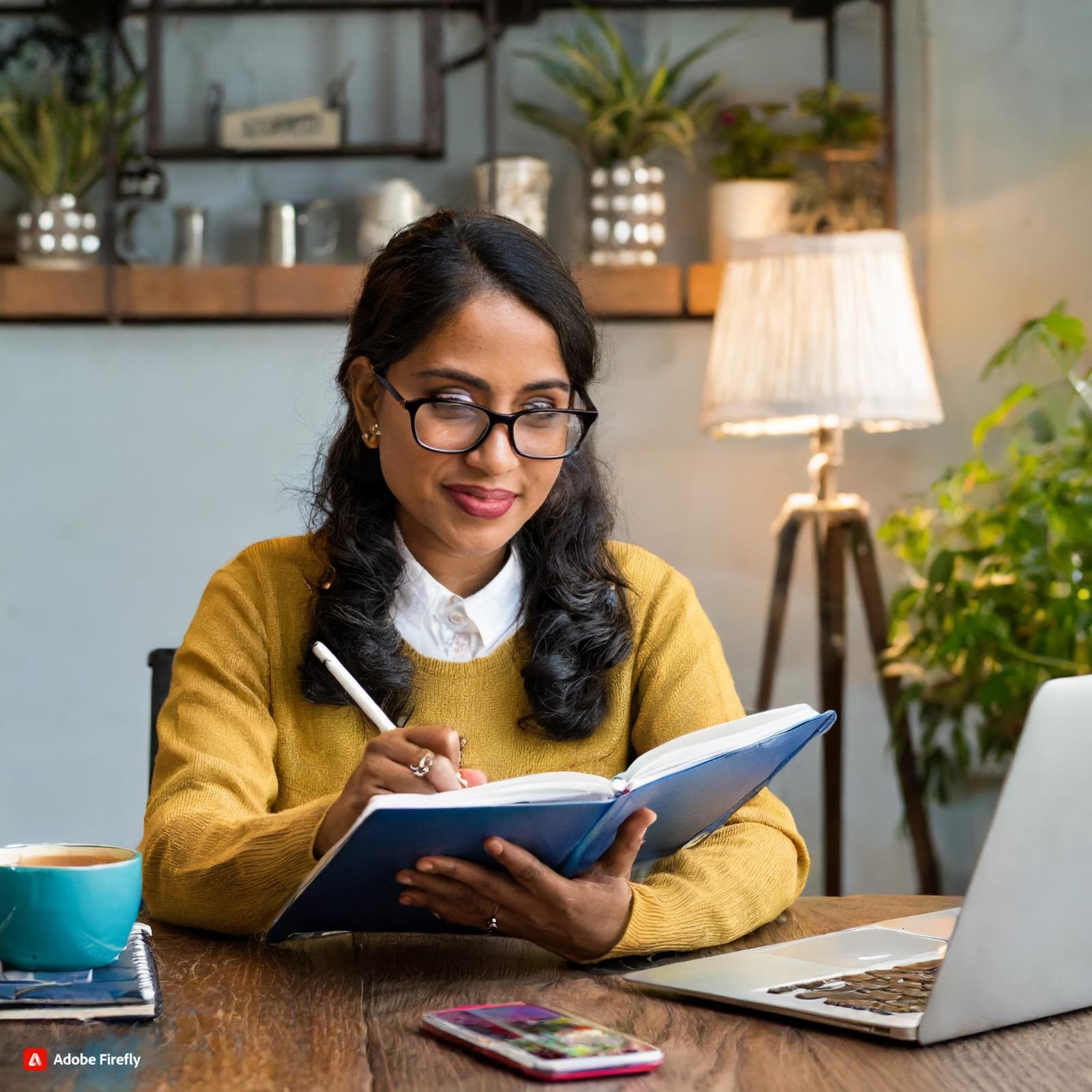 AI generated image of an Indian UX Researcher thinking
